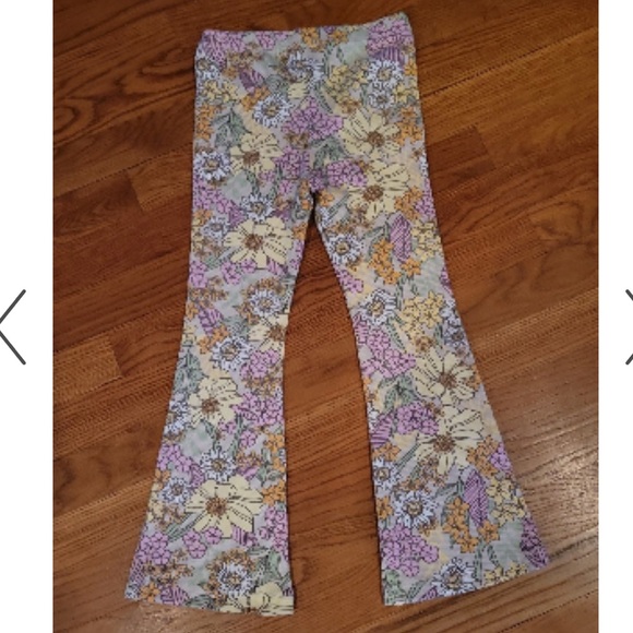 Jessica Simpson Girls Ribbed Floral Flare Leggings size 8 - Picture 1 of 3